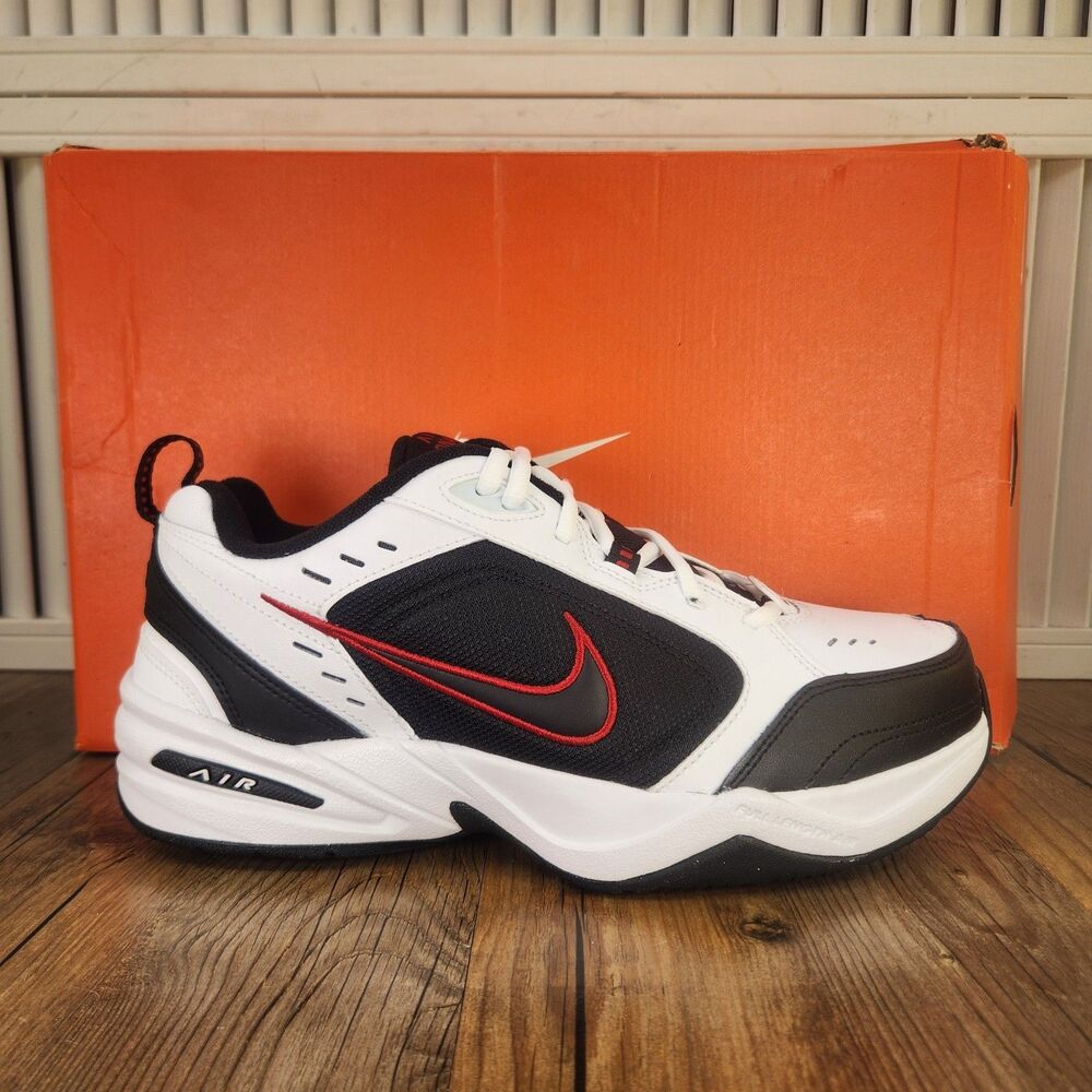Nike Air Monarch IV Mens Sz 10 4E Wide White Black Dad Training Shoes 416355-101
